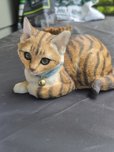 Vintage ceramic tiger cat - vintage,