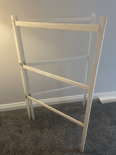 Wooden Vintage Clothes Airer - 2 Fold - White - Height 120 cm x Width 76cm