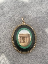 VICTORIAN GOLD MOUNTED MICRO MOSAIC PENDANT STUNNING 3.1 X 2.6 CM FREEPOST UK