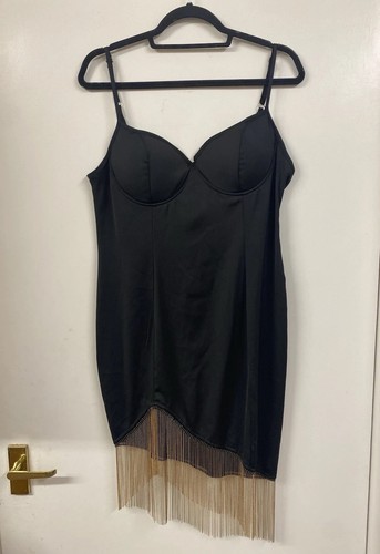 Satin cupped metal fringe - , trim