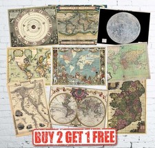 Vintage High Quality Historic Antique Rare World Maps Europe Posters A1/A2/A3