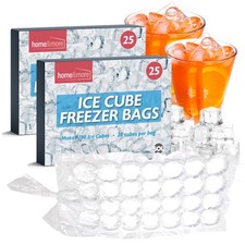 50 Ice Cube Freezer Bags 1400 Disposable Cubes Maker Clear Bag Fridge Party BBQ
