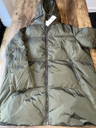 Zara kakhi green quilted coat - kakhi,