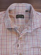 Orvis Mens Country Shirt XL 50 Inch Chest Multi Colour Check Long Sleeve