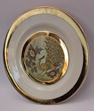 1983 Yoshinobu Hara Chokin Plate Peacock Gold Silver Copper Japan Ltd Ed #33/26