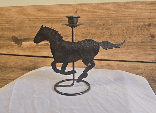 Metal galloping horse - metal, candle