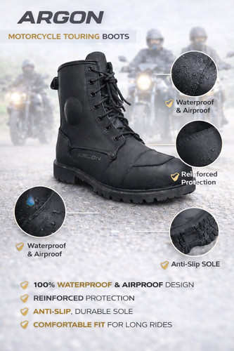 Argon motorcycle touring - motorcycle, boots