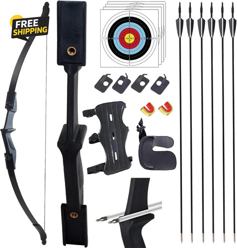 Recurve bow and arrow - and, set
