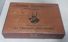 Vintage King Edward Invincible De Luxe Wooden Cigar Box