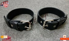 Brand New Premium Black Leather Men Adjustable Bicep Straps Pair Gay Interest