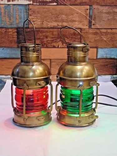 Electric nautical lantern - nautical, 10"