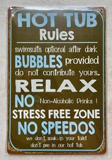 HOT TUB RULES METAL SIGN MAN