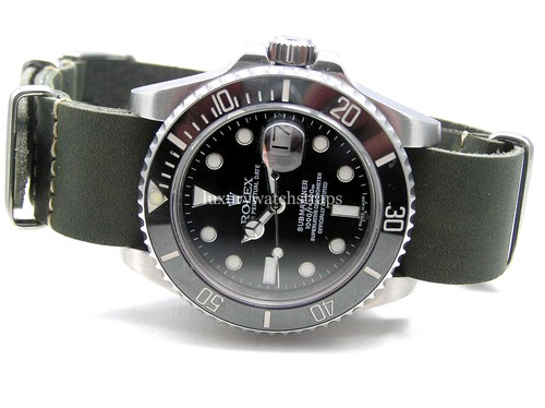 Handmade green leather watch - handmade,