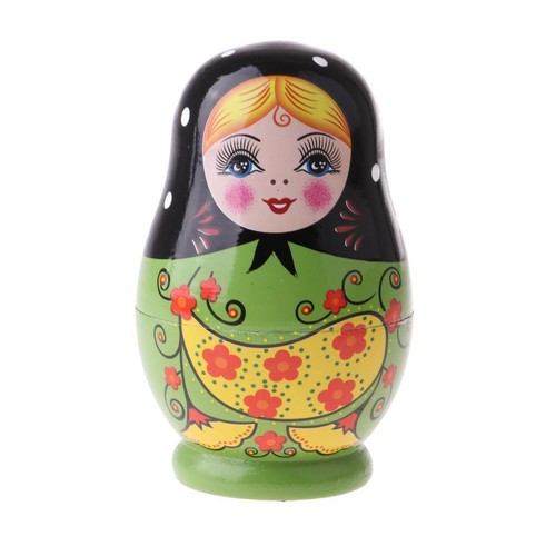 5pcs painted girls wooden - 5pcs,