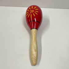 Tiger ‎MAR6-RD Decorated Wooden Maraca - Hand Carved and Painted - 230mm Height