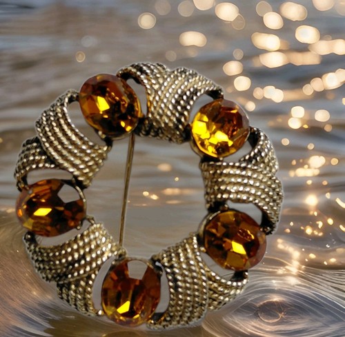 Vintage gold plated citrines - vintage,