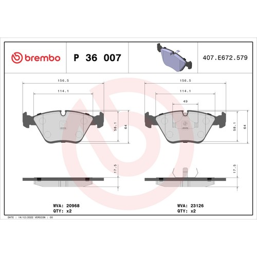 Brembo 007 brake pads - 36,