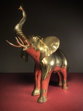 Large Vintage Brass Elephant -