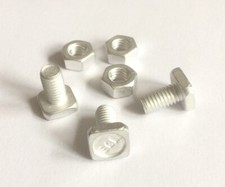 Elite Greenhouse Spare Parts - 30 x Aluminium 10mm Square Head Bolts and Nuts