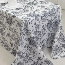 WHITE BLACK 90" x 132" French