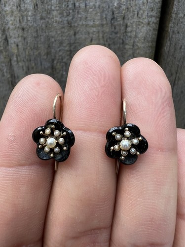 Victorian flower mourning - mourning, 10k