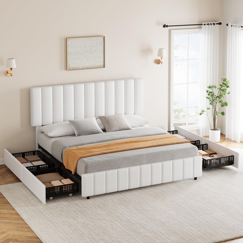 Queen bed frame with drawers - queen, 4