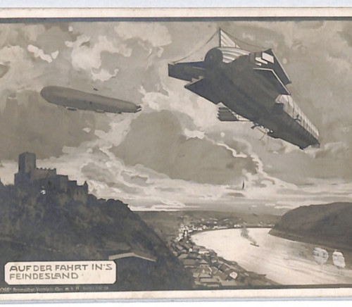 Zeppelin ww1 propaganda art - propaganda,