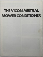 Vintage Vicon Mistral Mower Conditioner Promotional Reprint From Power Farming