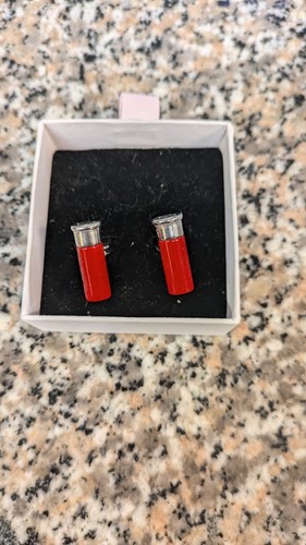 Gun cartridge cuff links shot - cartridge,