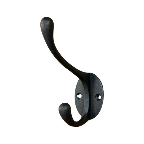 Hook black cast iron - iron, coat