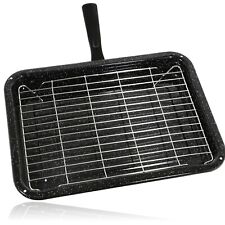 Premium Single Handle Enamelled Grill Pan & Rack for LOGIK Oven Cooker