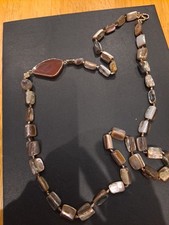 Semi Precious Gem Abalone Tiled Necklace. Statement Piece. Ideal Xmas Gift