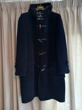 Vintage Womens Aquascutum Navy Blue Wool Duffle Coat Made in England, Large