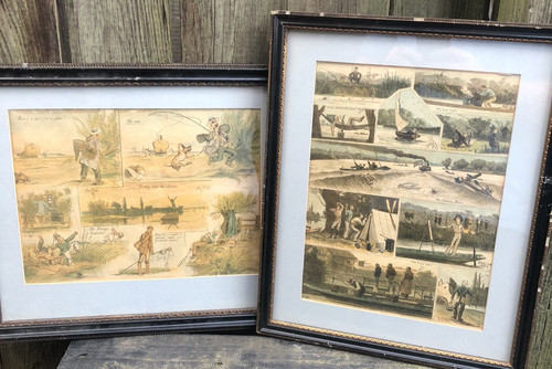 Angling prints antique - prints,