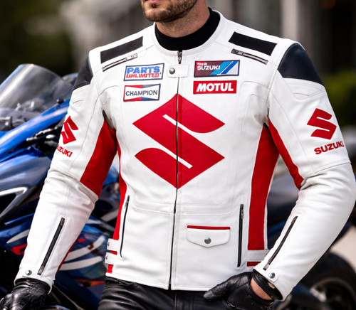 Men suzuki motorbike leather - men's,