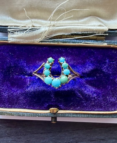 Antique 9ct gold turquoise - antique,
