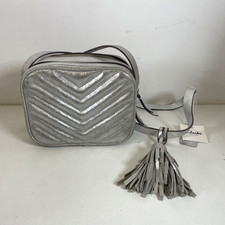 Clarks Kierra Miller Silver Leather Cross Body Handbag 20x15x7cm New with Tags