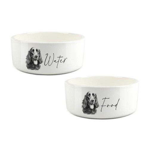 Cocker spaniel pet bowl set - spaniel,