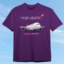 Virgin Atlantic Airbus A350 T-Shirt Airline Travel Transport Planespotting