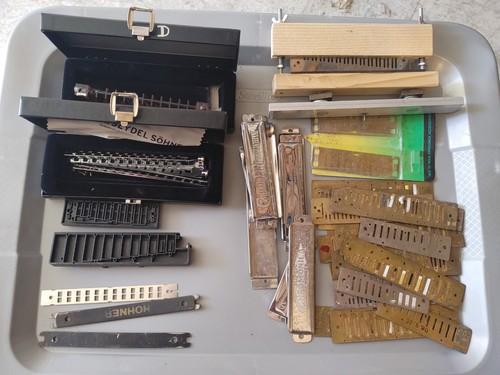 Large lot harmonica parts - lot,