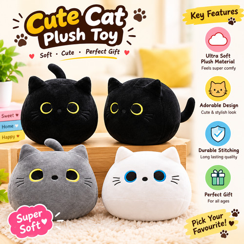 Cat plush toy soft pillow - toy,
