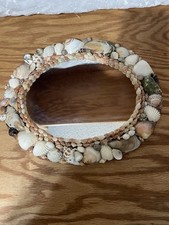 Seashell Mirror, Oval, Coastal Decor Shell/Mermaid Beach Ocean Theme, Boho 11”