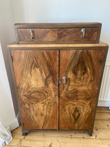Vintage burr walnut cabinet - vintage,