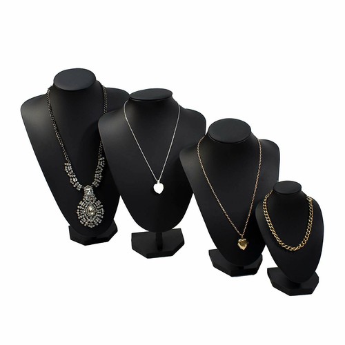 Black leatherette necklace - black,