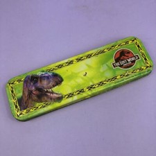 Vintage Jurassic Park Movie Film Lost World Metal Pencil Case Tin 1990s 1997