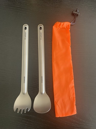 Titanium ultralight spork set - ultralight,