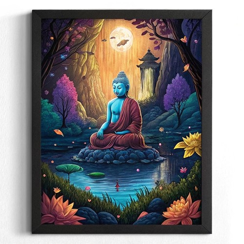 Buddha wall meditation poster - buddha,