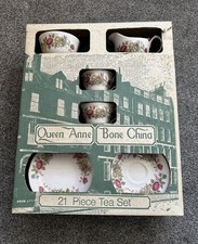 New But Old Queen Anne Bone China 21 Piece Tea Set Boxed