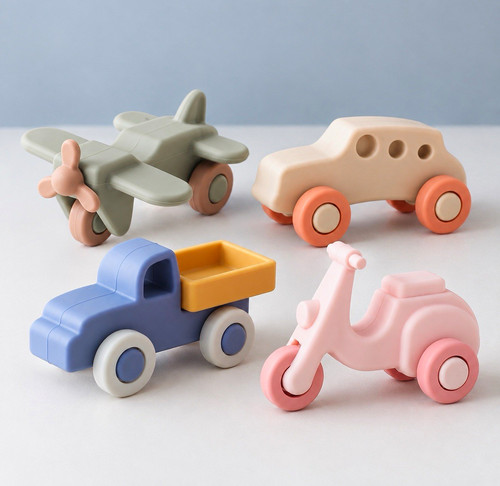Silicone toy vehicles set - vehicles,