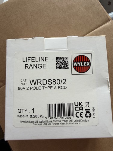 Wylex 80a 30ma type rcd - 80a,